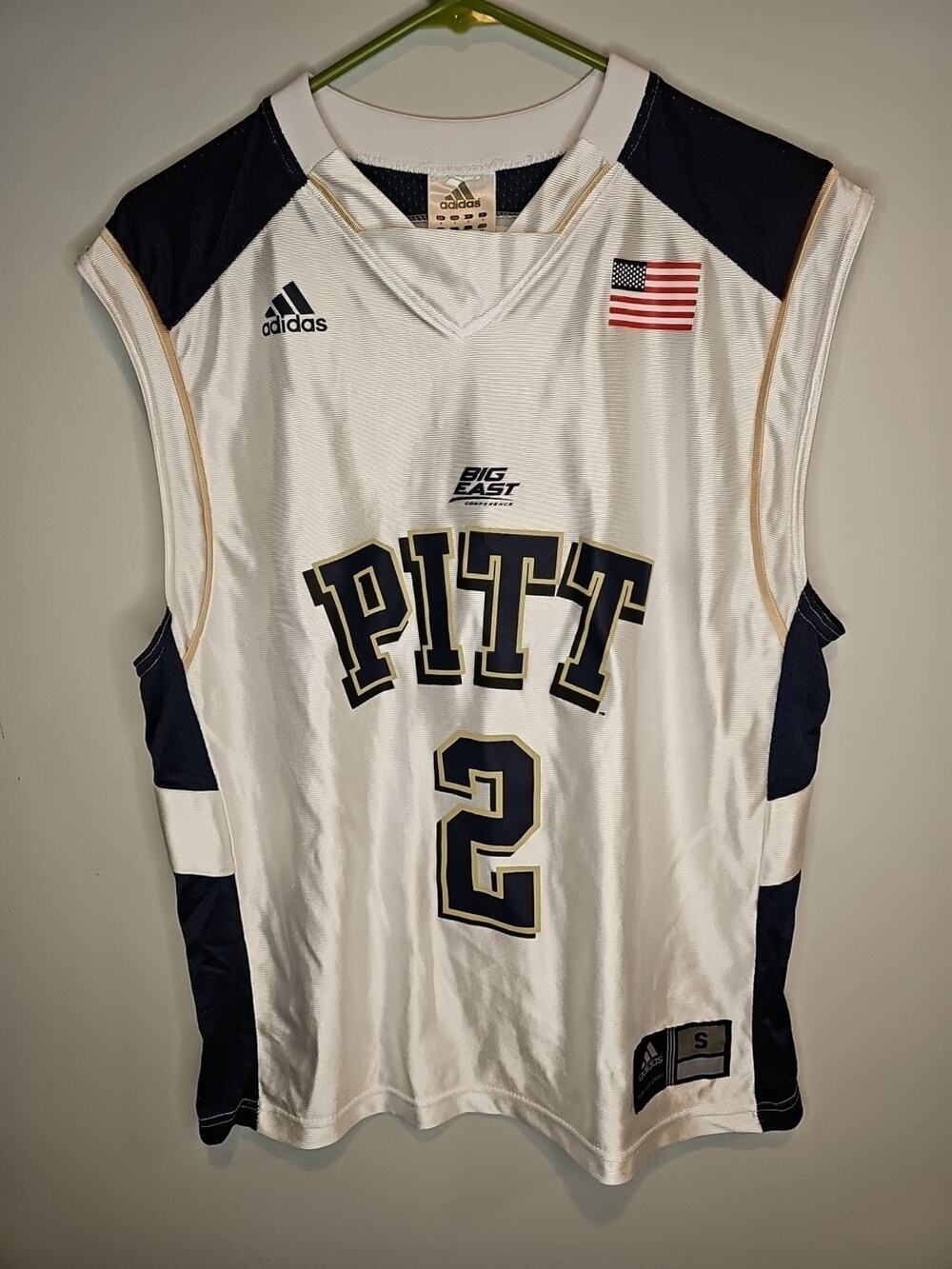 Pitt Panthers #2 Vintage Adidas Basketball Jersey size Small NCAA Big East